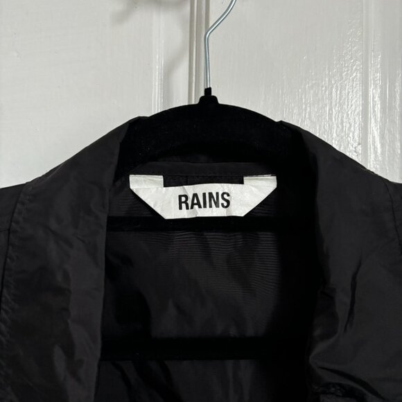 RAINS Kano Jacket Black Zip Utility Chore Coat Pockets Lightweight Windbreaker S - Picture 6 of 13